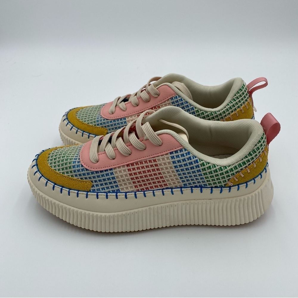 Nicole Miller Brita Patchwork Stitch Platform Lac… - image 4